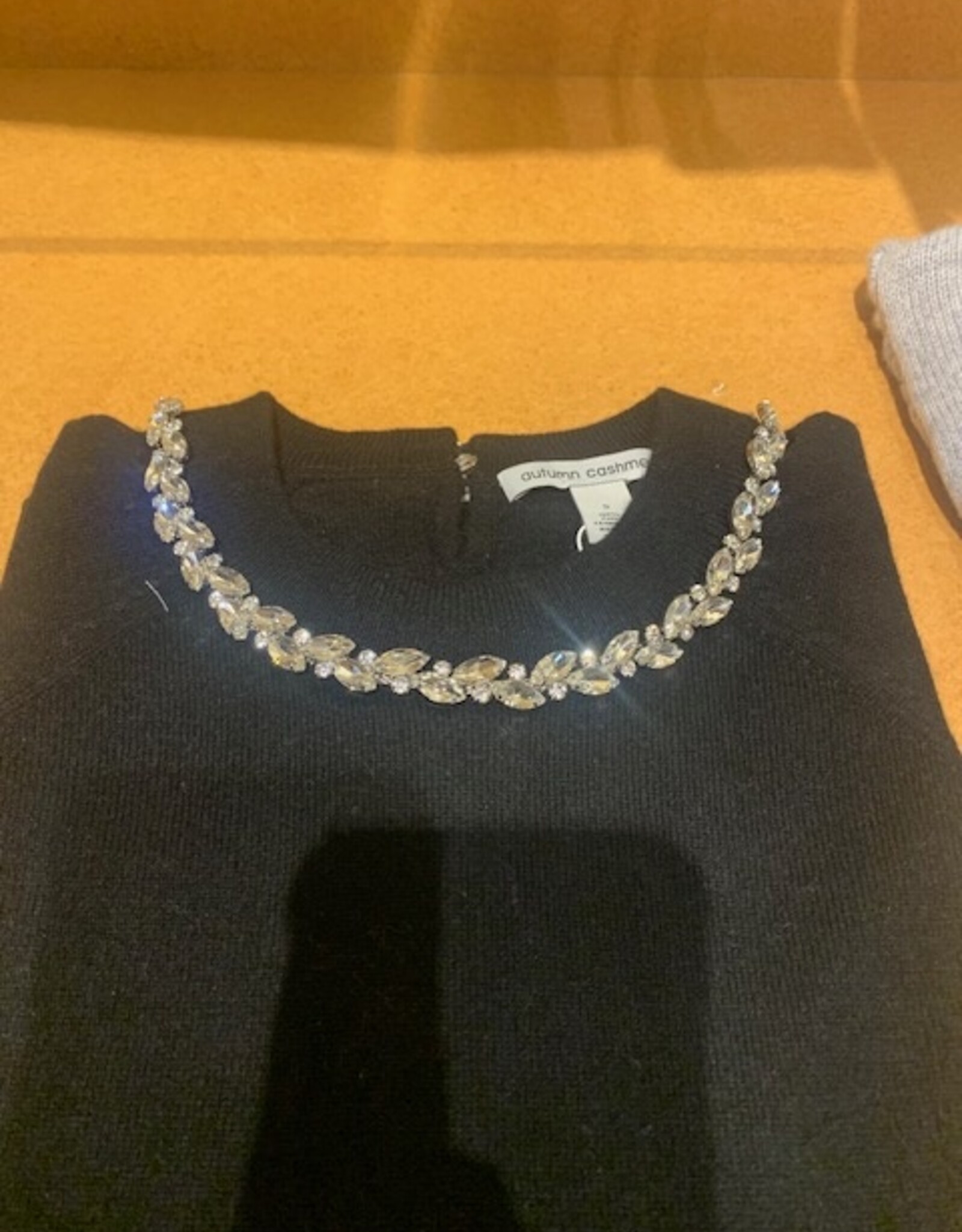 Autumn Cashmere Tee W/Rhinestone Trim