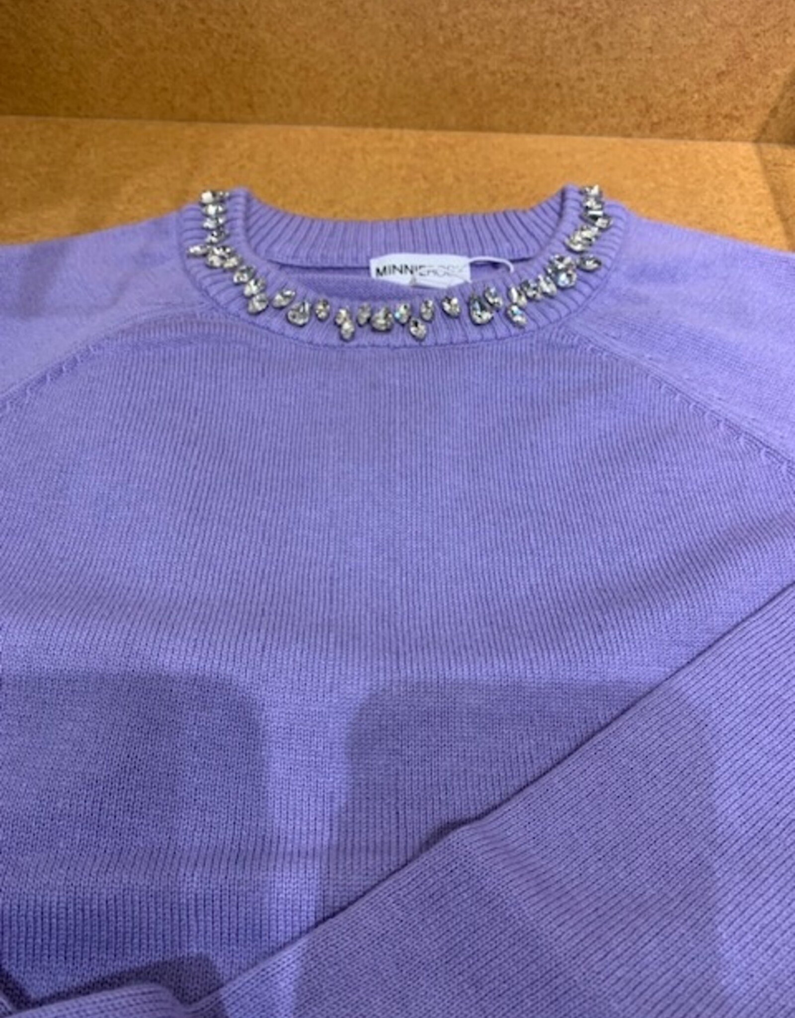MINNIE ROSE CtnCash Jewel Crew Neck 9021