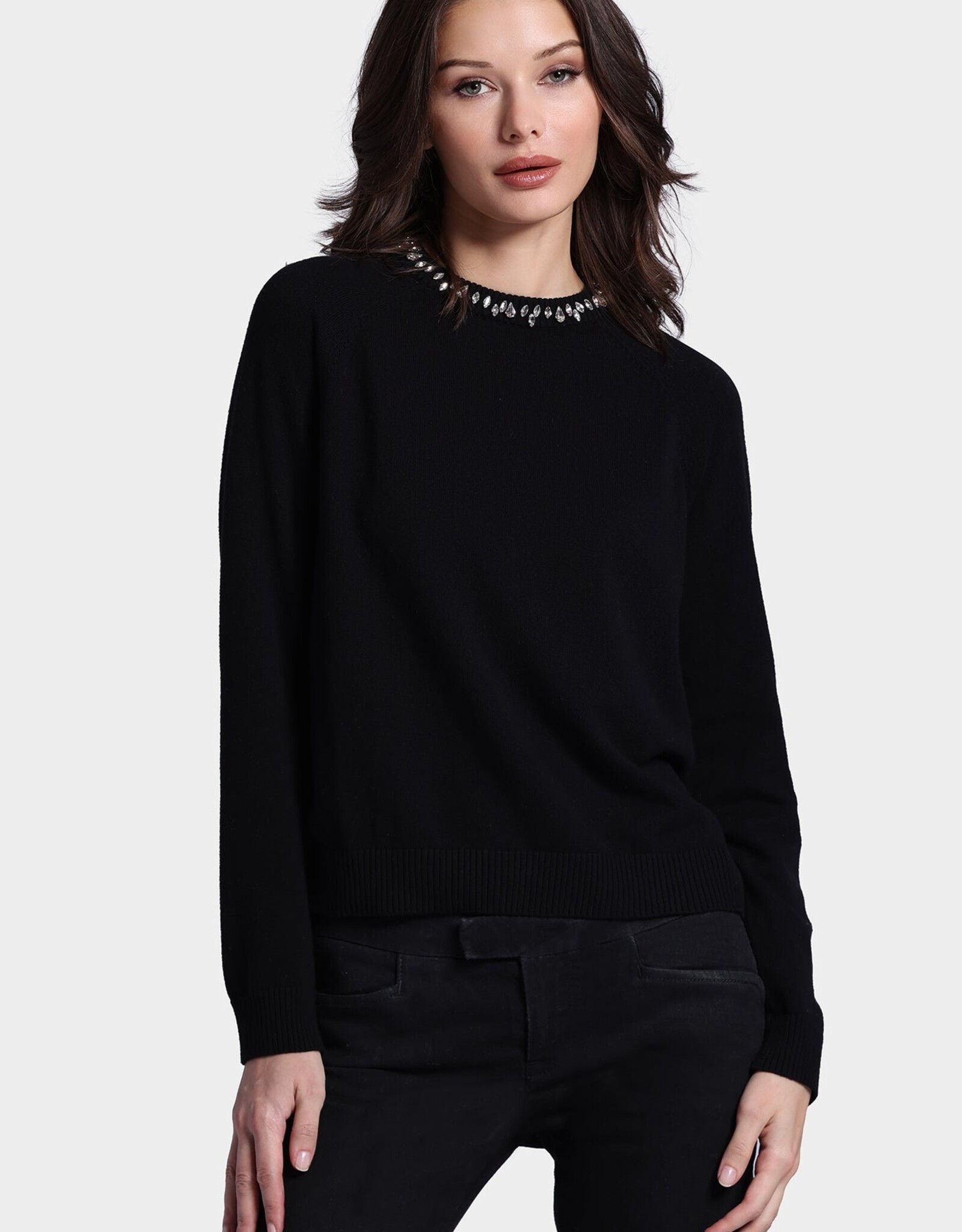 MINNIE ROSE CtnCash Jewel Crew Neck 9021