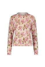 MINNIE ROSE Cotton Cash Printed Crew w/jewels