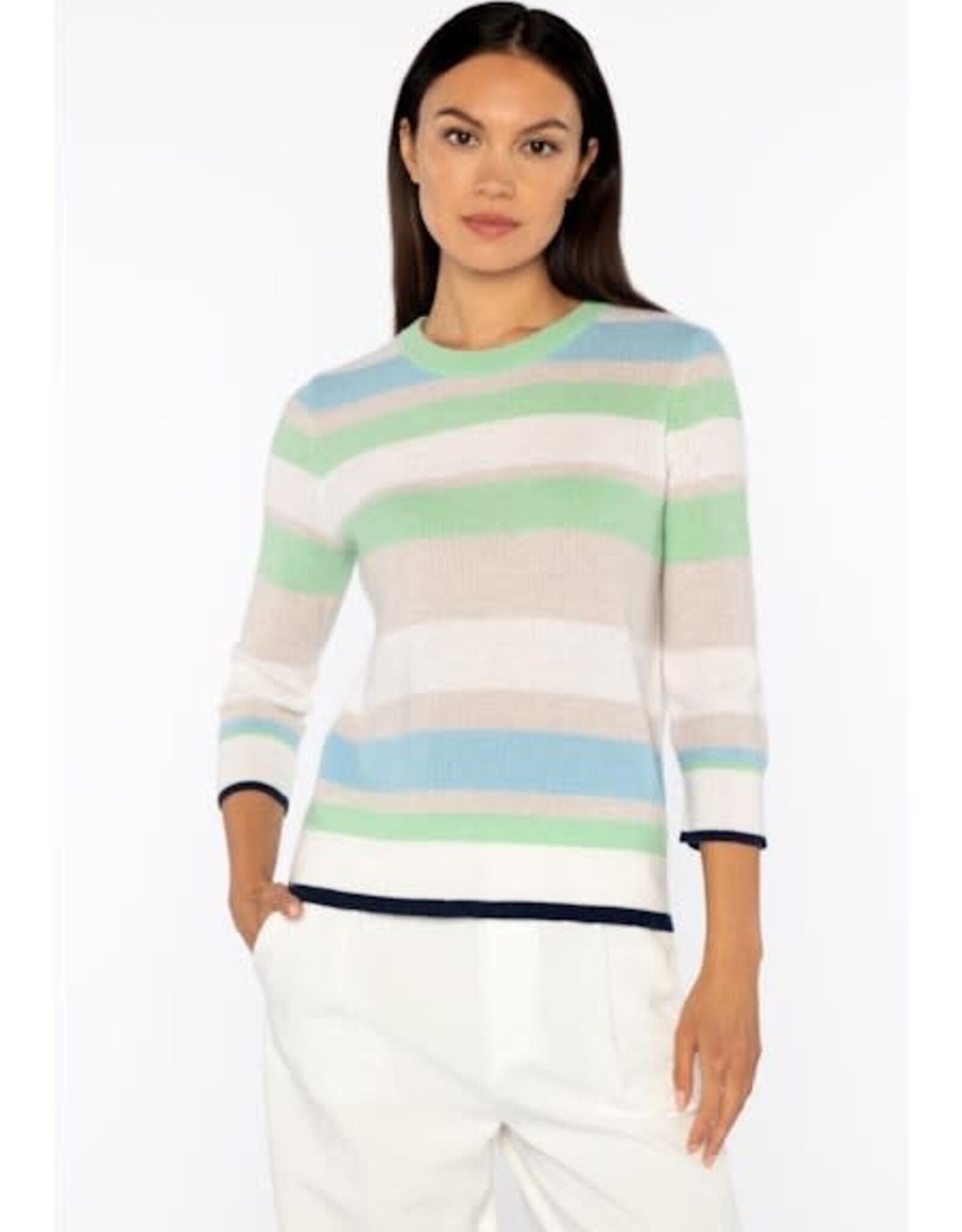 Kinross 3 QTR Sleeve Stripe Crew LSSC5-112