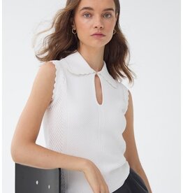 Autumn Cashmere Johnny Collar Sleeveless Top