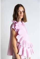 PSOPHIA Ruffle Taffeta Top