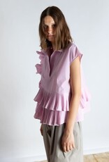PSOPHIA Ruffle Taffeta Top