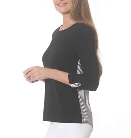 3/4 Sleeve w/Woven Stripe Back