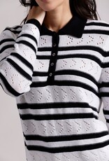 MINNIE ROSE Cotton Cash Striped Polo