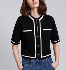 MINNIE ROSE Cotton S/S Tipped Jacket