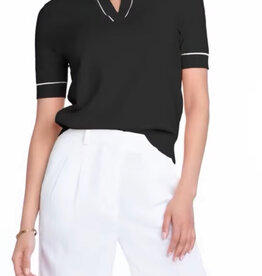 Elliott Lauren Knit Short Sleeve Polo Top