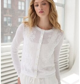 Autumn Cashmere Cardi W/Flower Motif