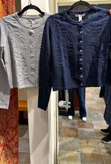 Autumn Cashmere Cardi W/Flower Motif