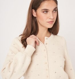 REPEAT CASHMERE Cardigan w/Pearl Buttons