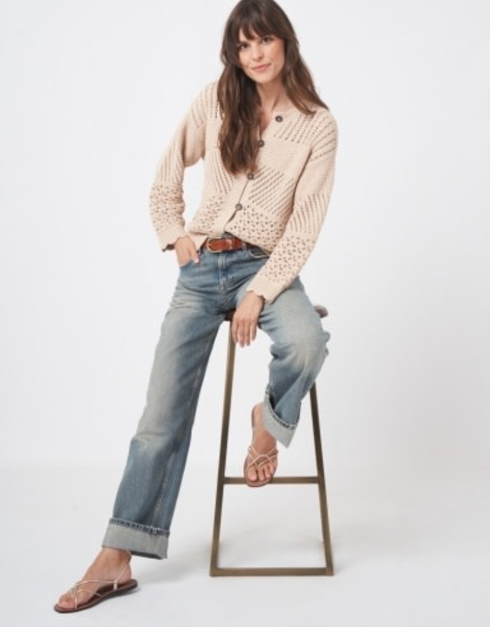 REPEAT CASHMERE Crocheted Cardi