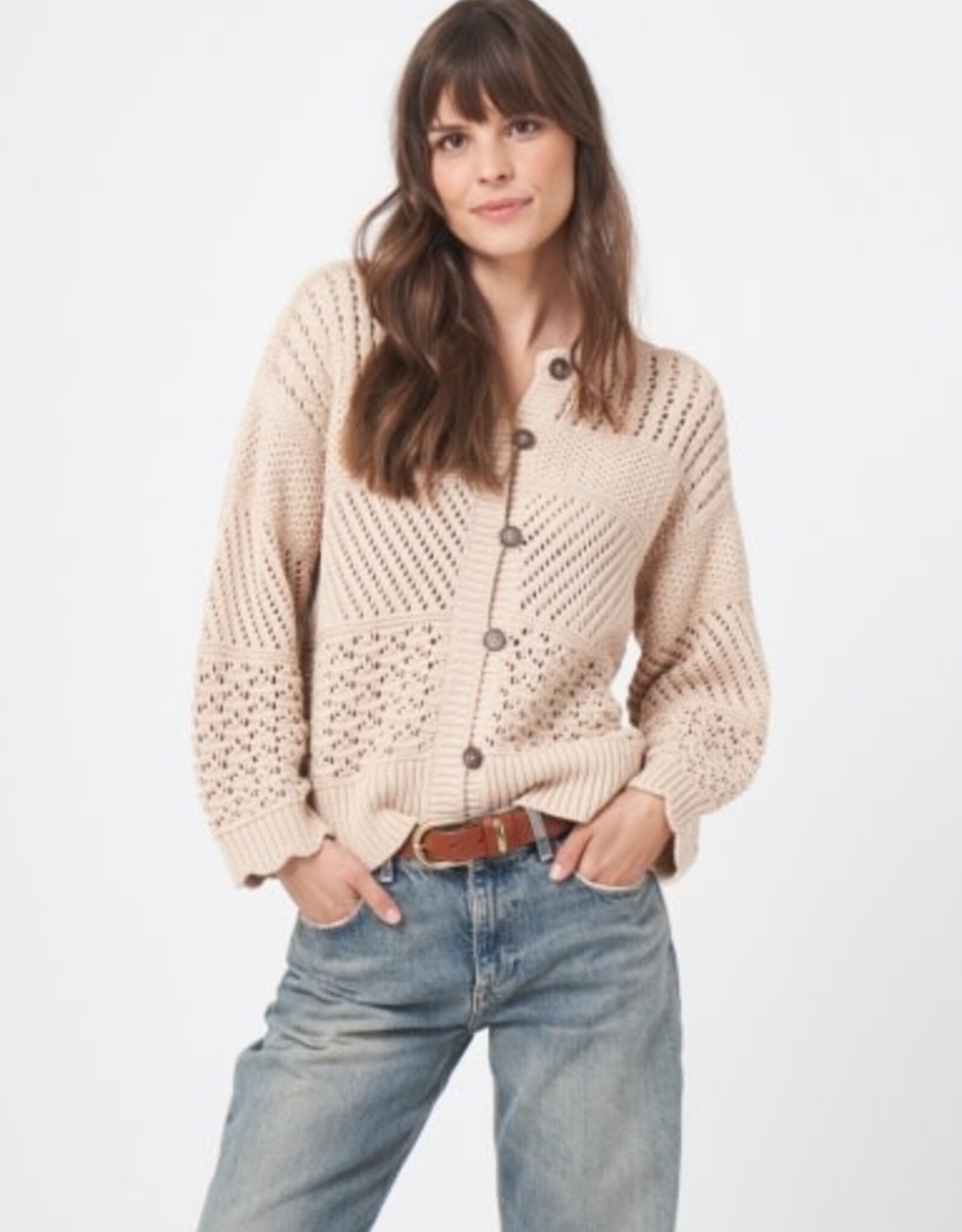 REPEAT CASHMERE Crocheted Cardi