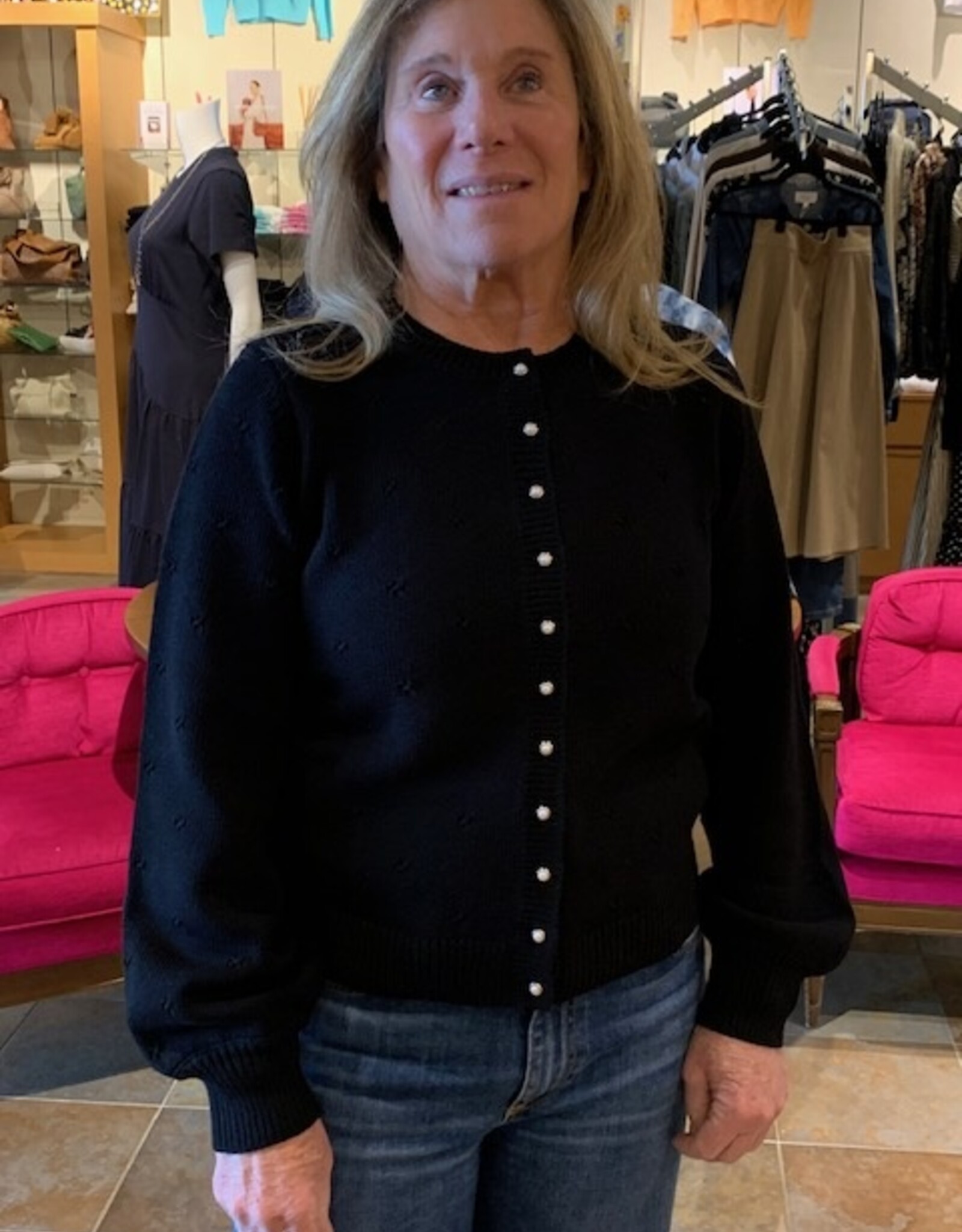 REPEAT CASHMERE Cardigan w/Pearl Buttons