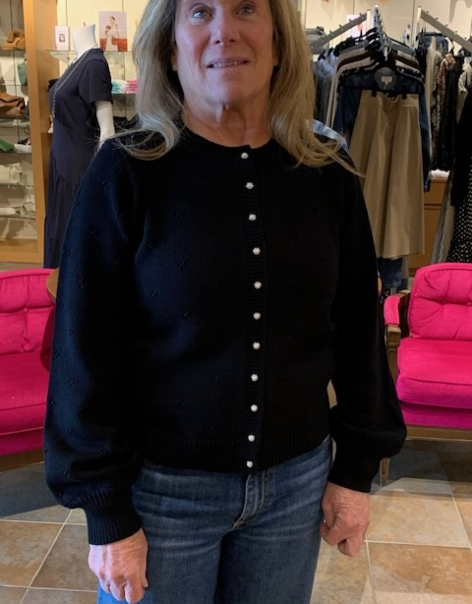 REPEAT CASHMERE Cardigan w/Pearl Buttons