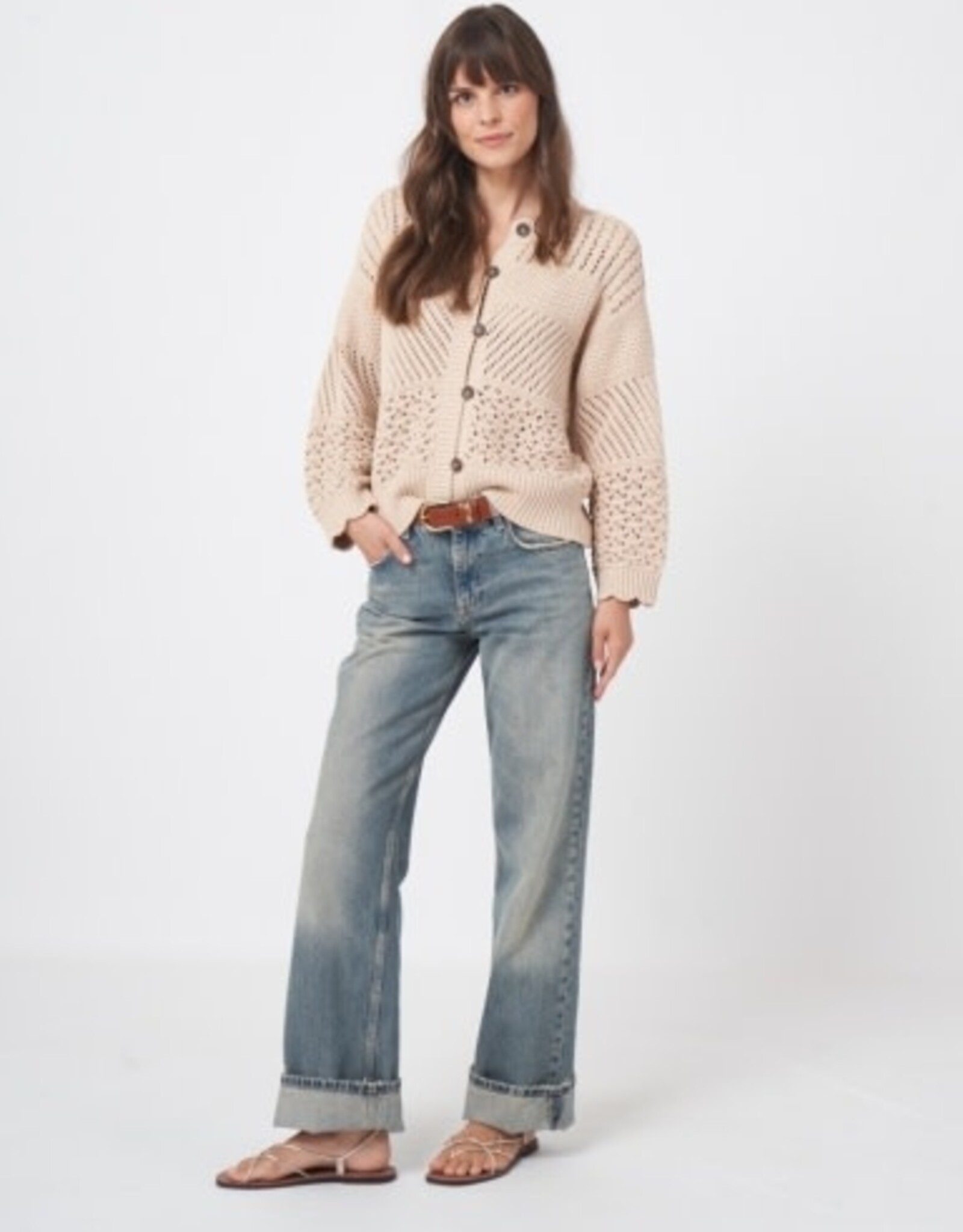 REPEAT CASHMERE Crocheted Cardi