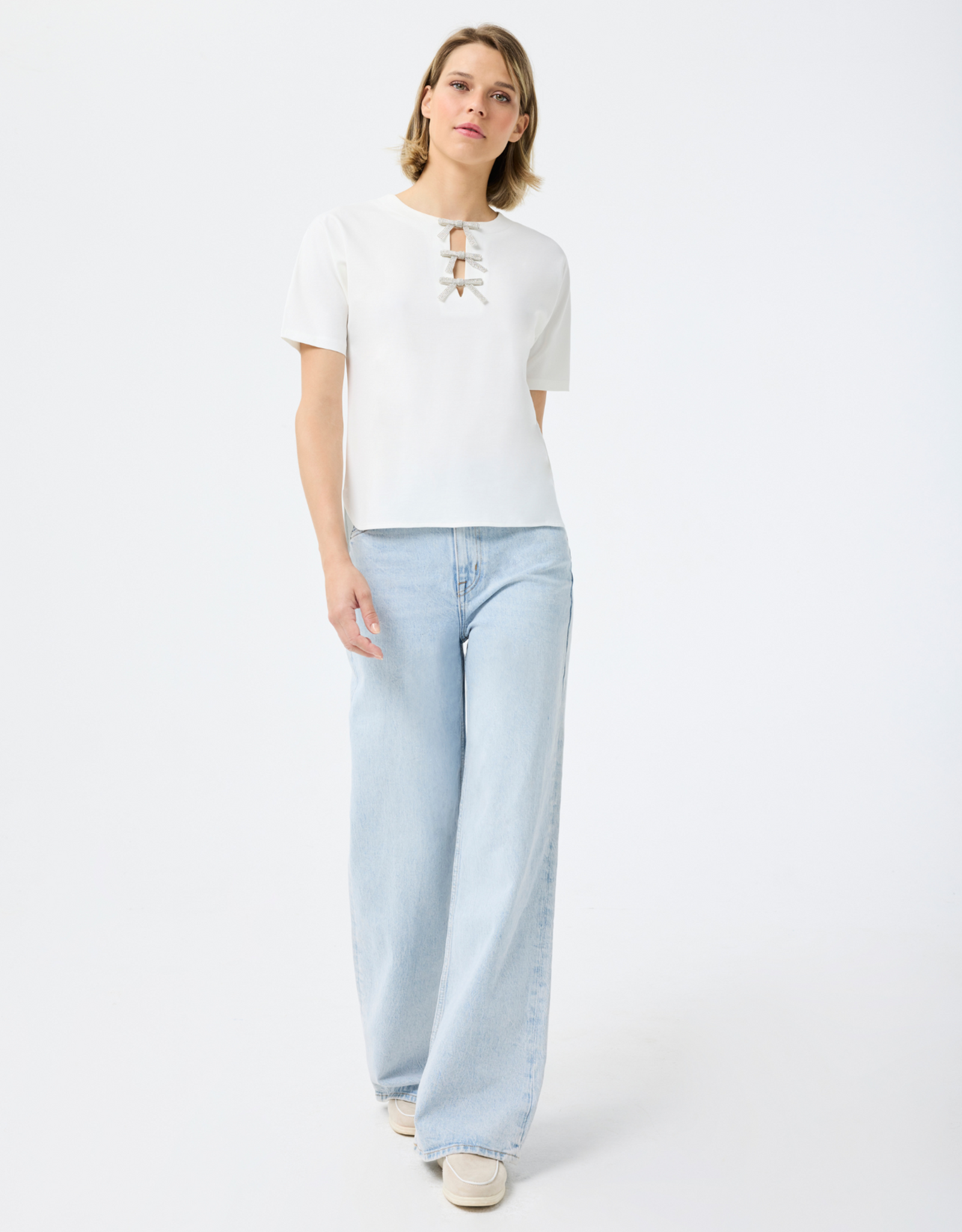 Leo & Ugo Matilda Beaded Bow Tie Top
