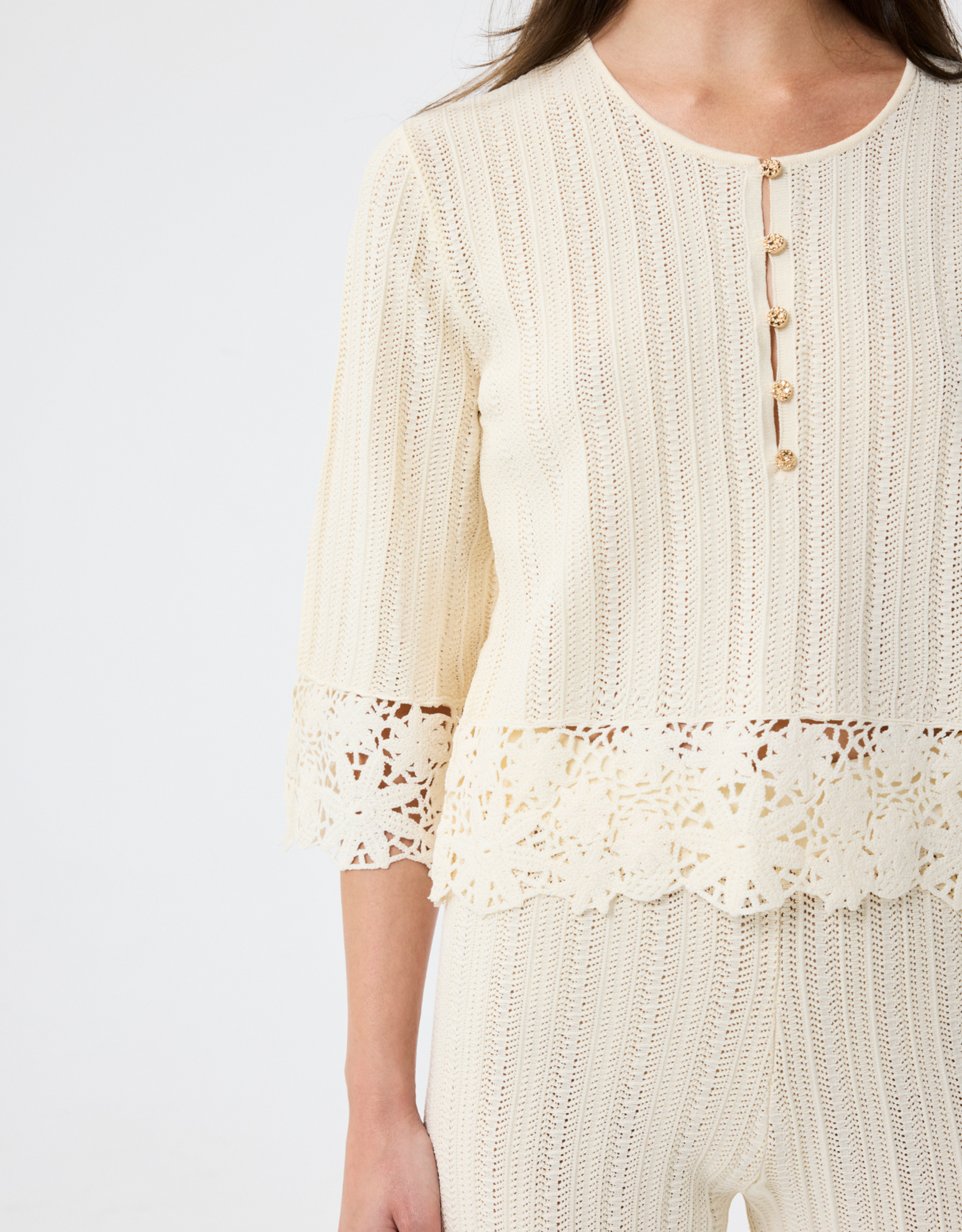 Leo & Ugo Lucie Crocheted Button Top