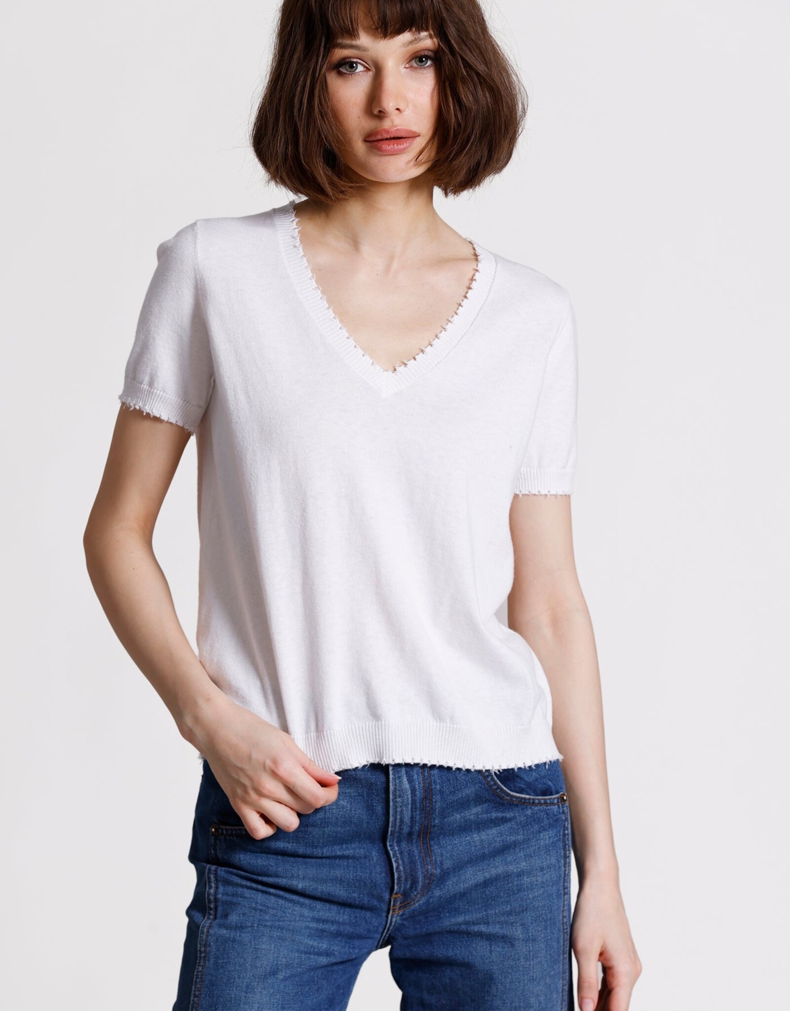 MINNIE ROSE V Tee Cotton Cashmere