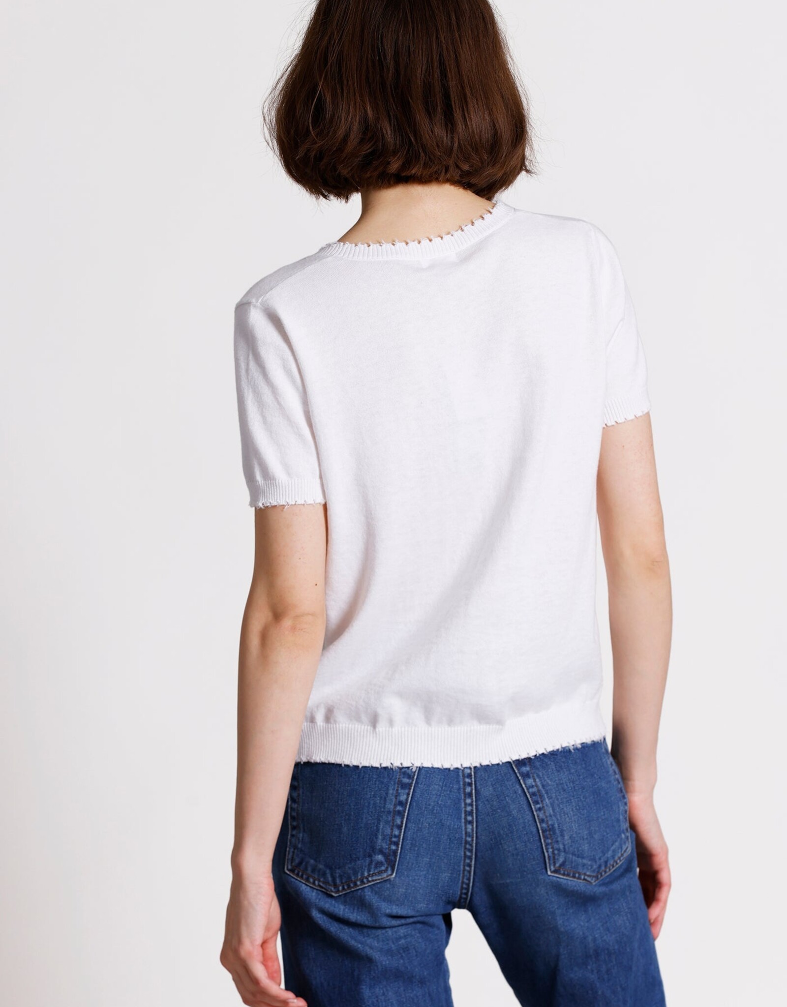 MINNIE ROSE V Tee Cotton Cashmere