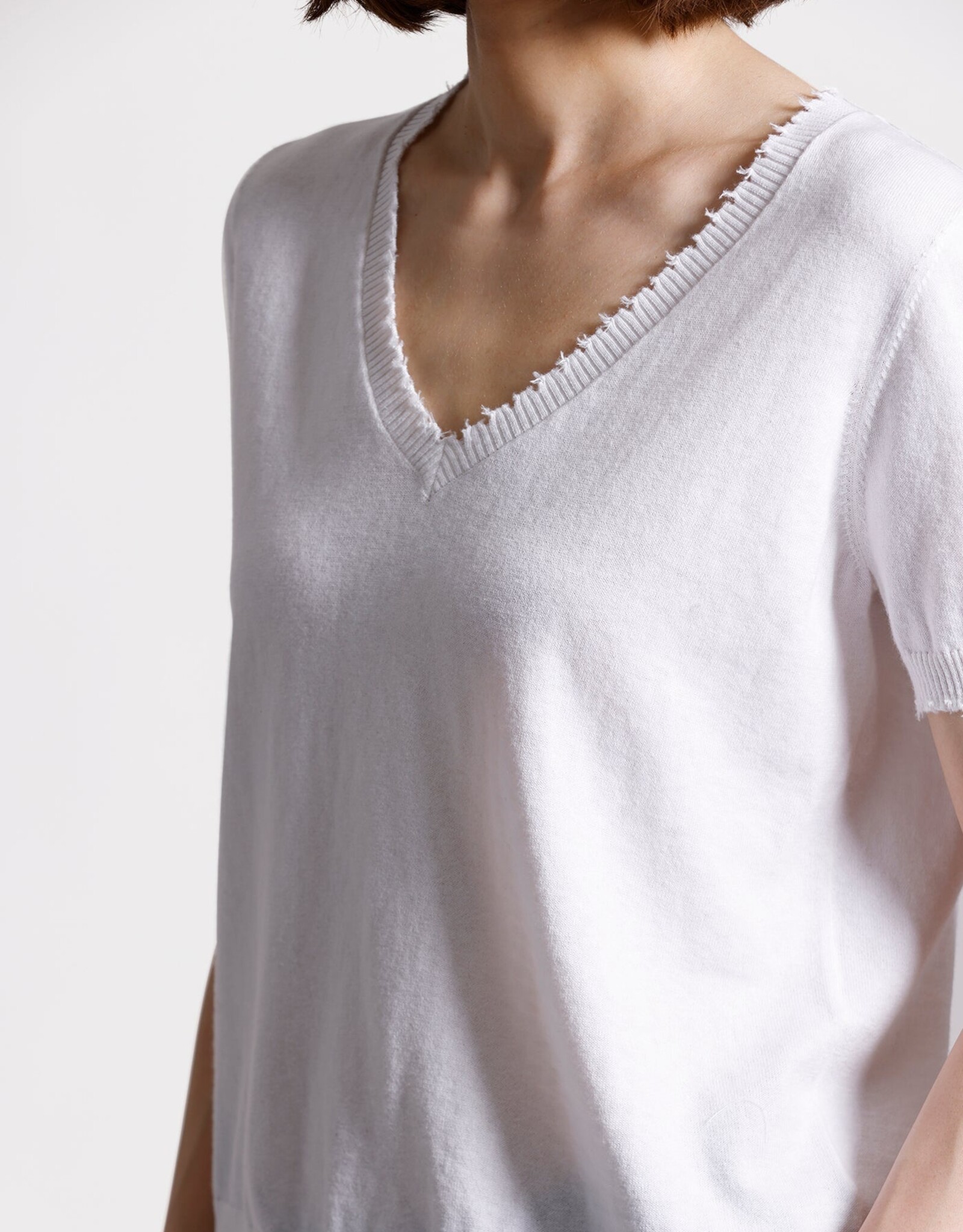 MINNIE ROSE V Tee Cotton Cashmere