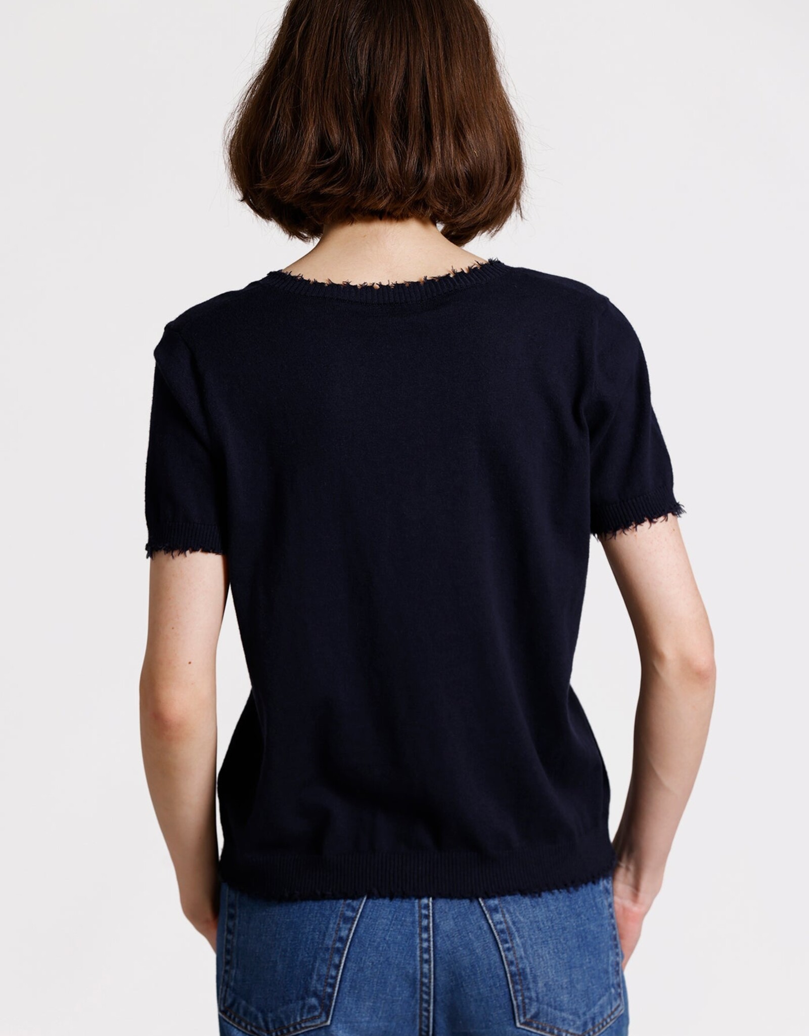 MINNIE ROSE V Tee Cotton Cashmere