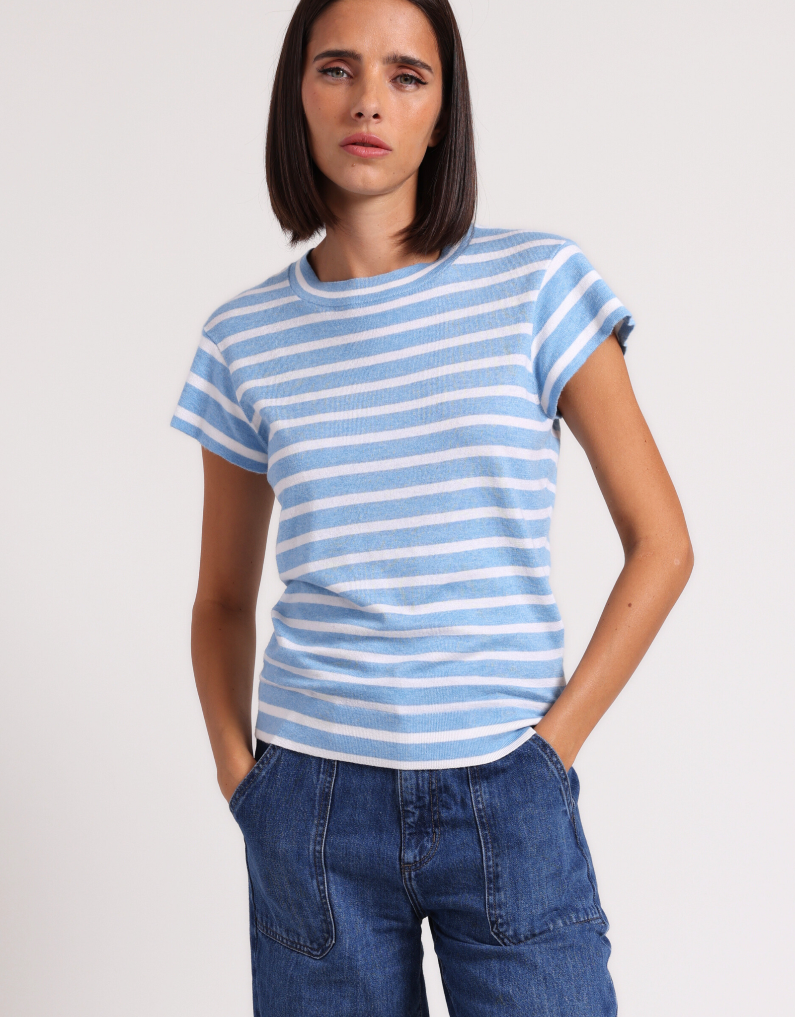 MINNIE ROSE Striped Cap Sleeve