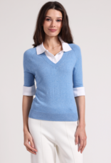 MINNIE ROSE S/S Collared Top