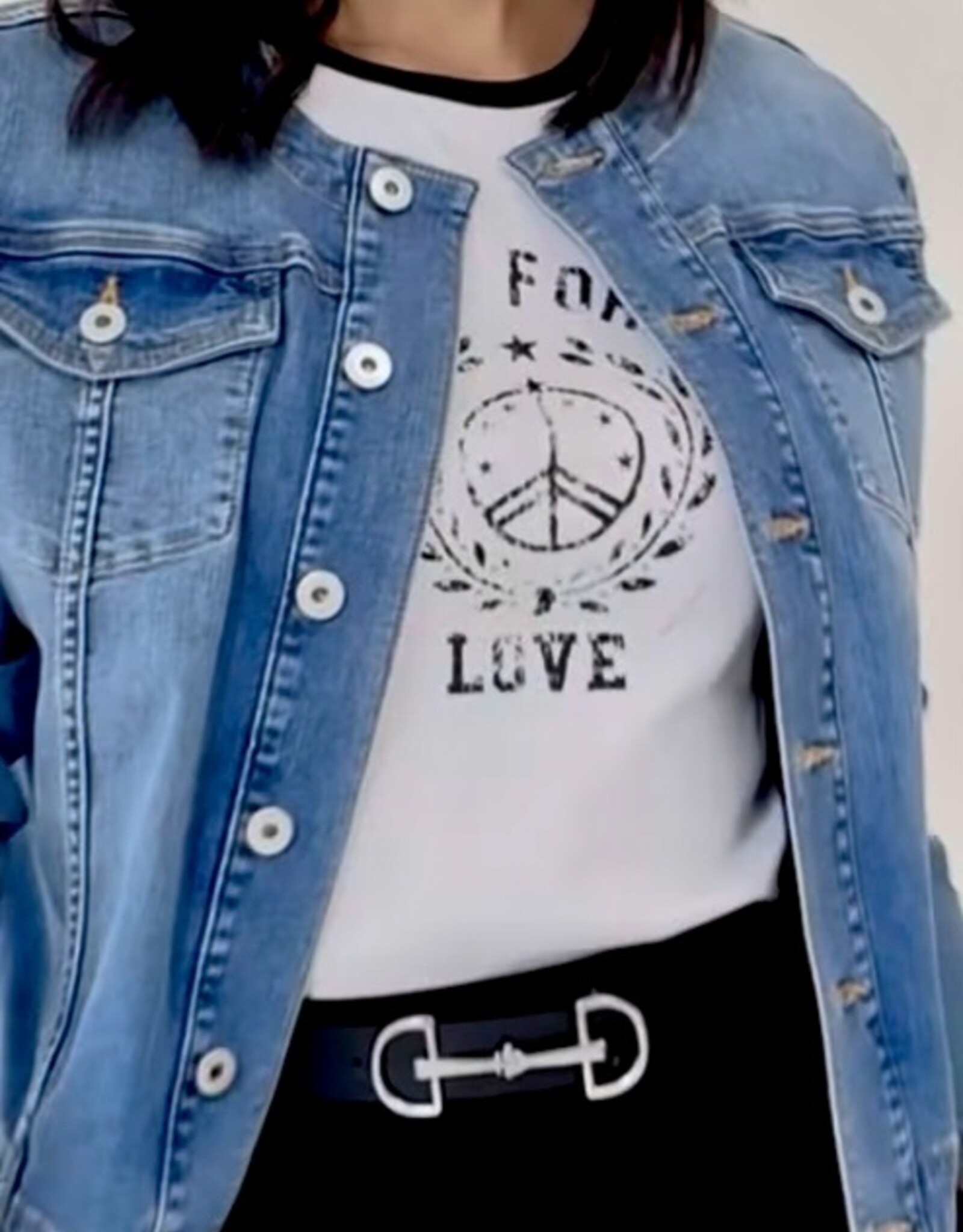 Elliott Lauren Collarless Jean Jacket