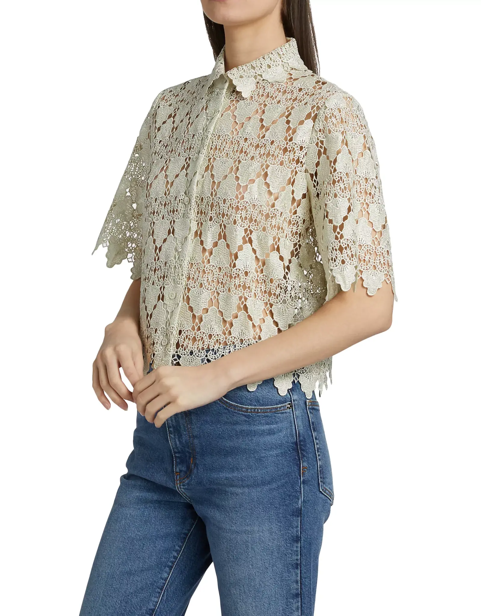 FRAME The Lace Button Up Shirt