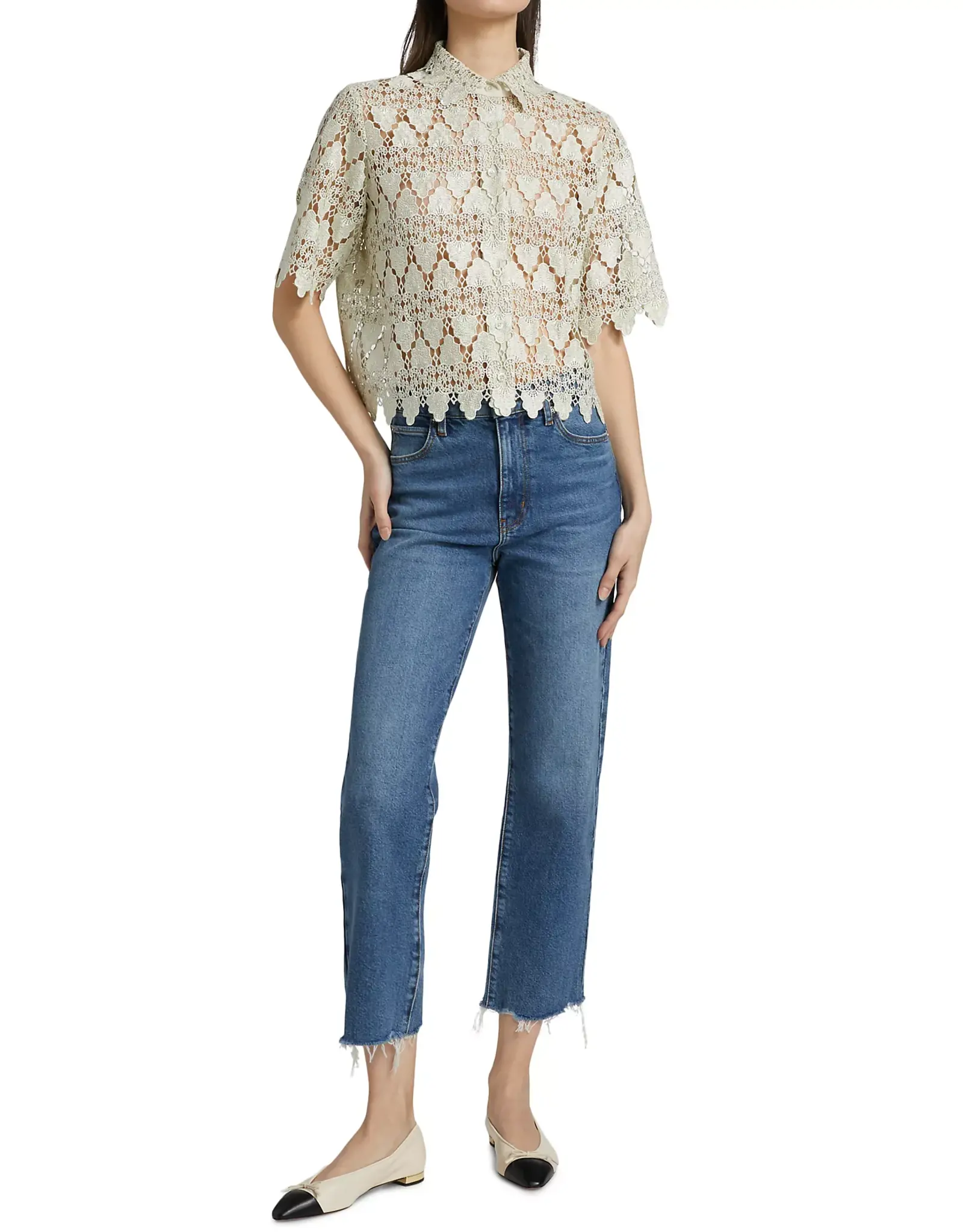 FRAME The Lace Button Up Shirt