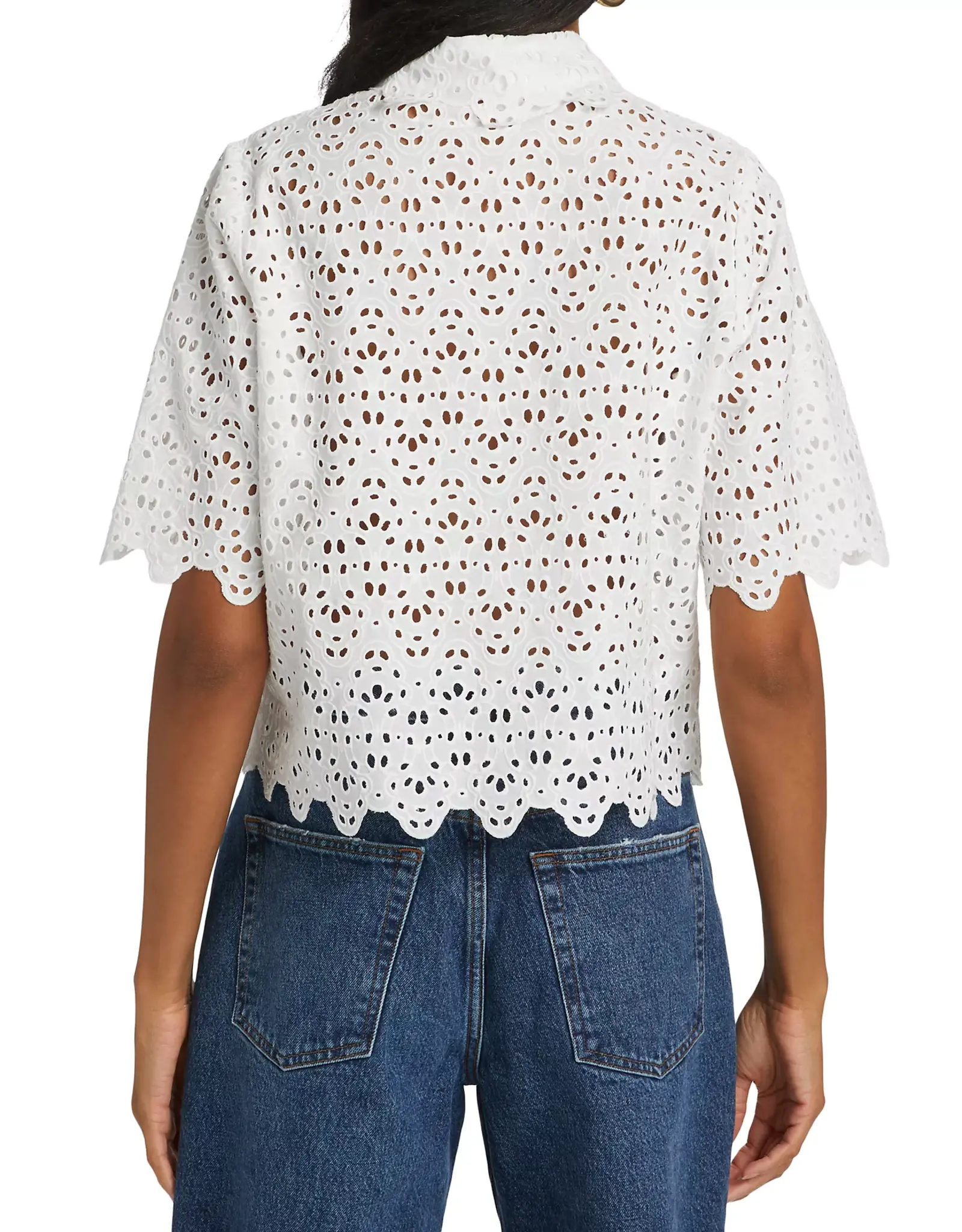 FRAME The Deco Eyelet Top