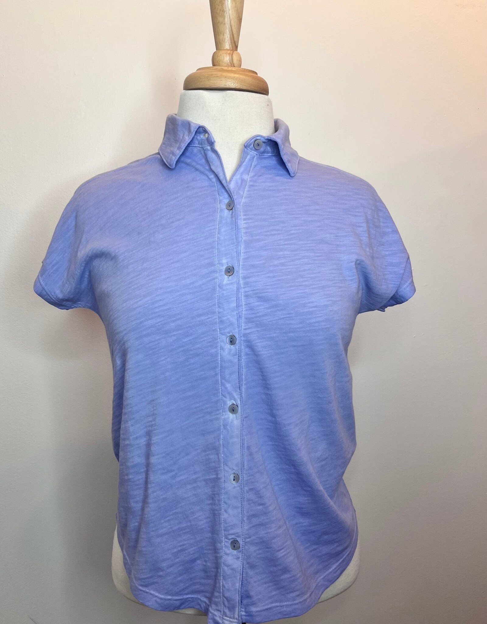Elliott Lauren Button Front Tee W/Collar