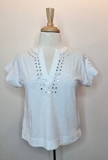 Elliott Lauren Vneck mirrored s/s top