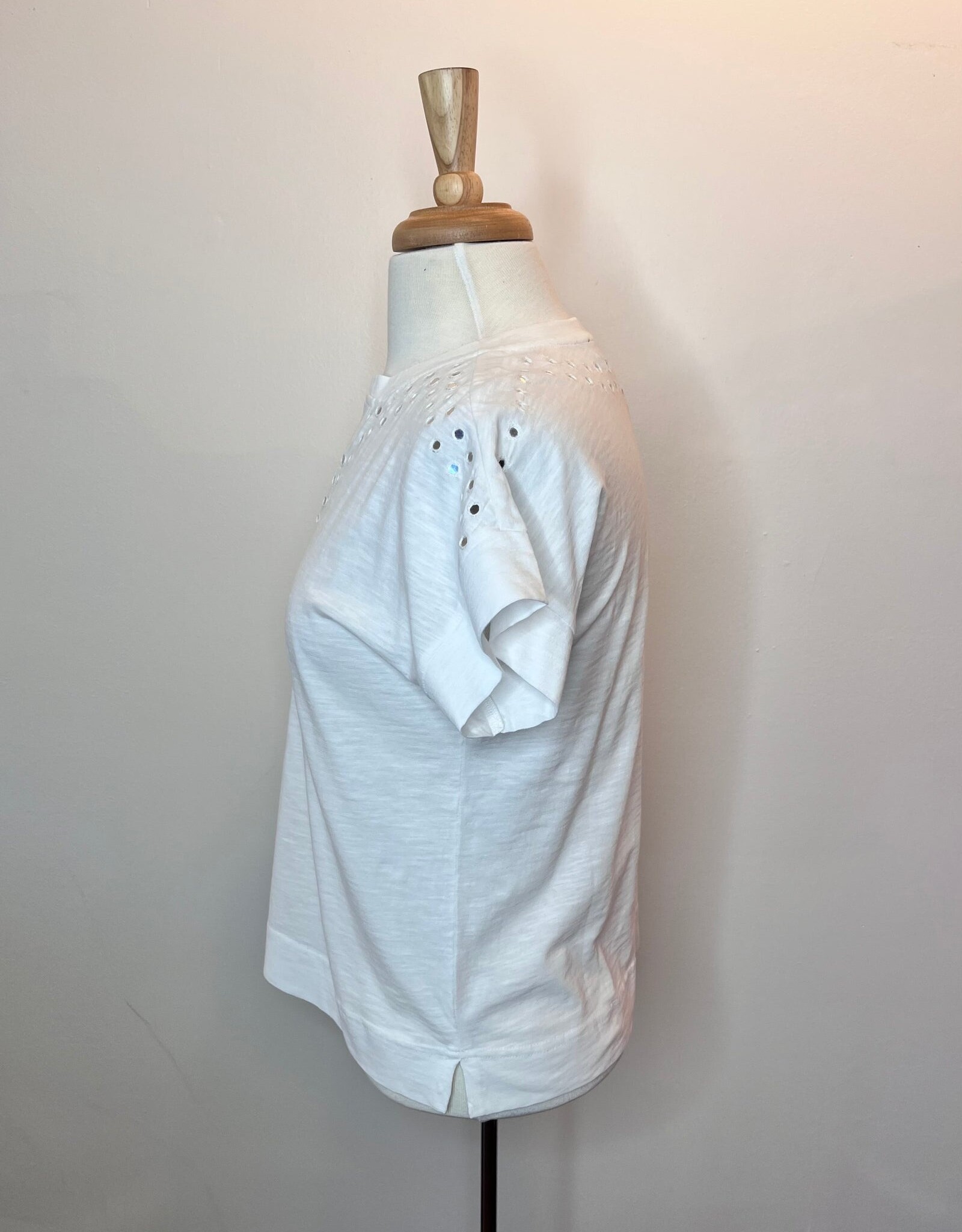 Elliott Lauren Vneck mirrored s/s top