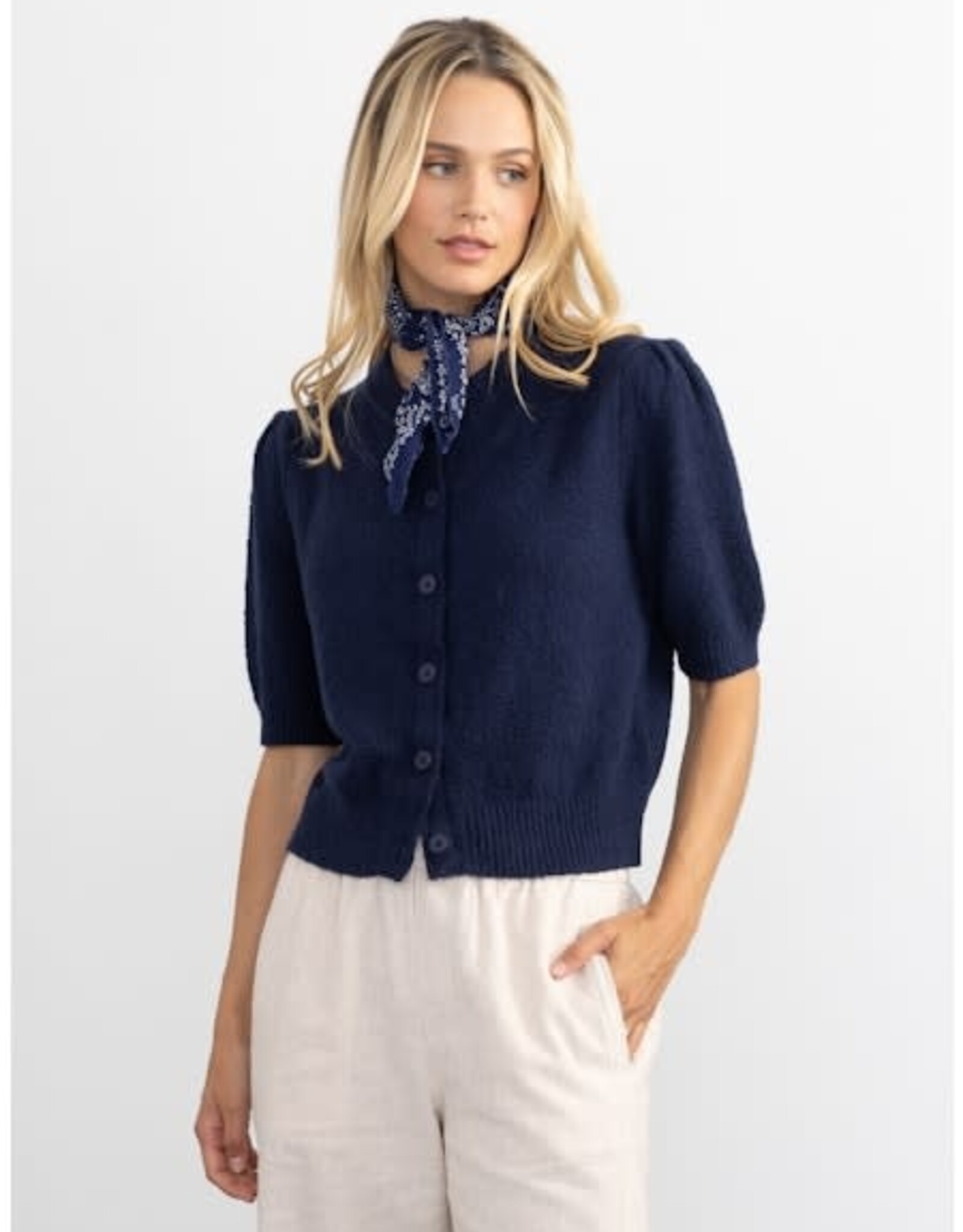 Margaret O'Leary Pleat Sleeve Cardi