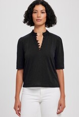 Goldie tees RUFFLE NECK HALF SLV TOP
