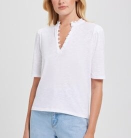 Goldie tees RUFFLE NECK HALF SLV TOP
