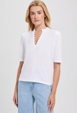 Goldie tees RUFFLE NECK HALF SLV TOP