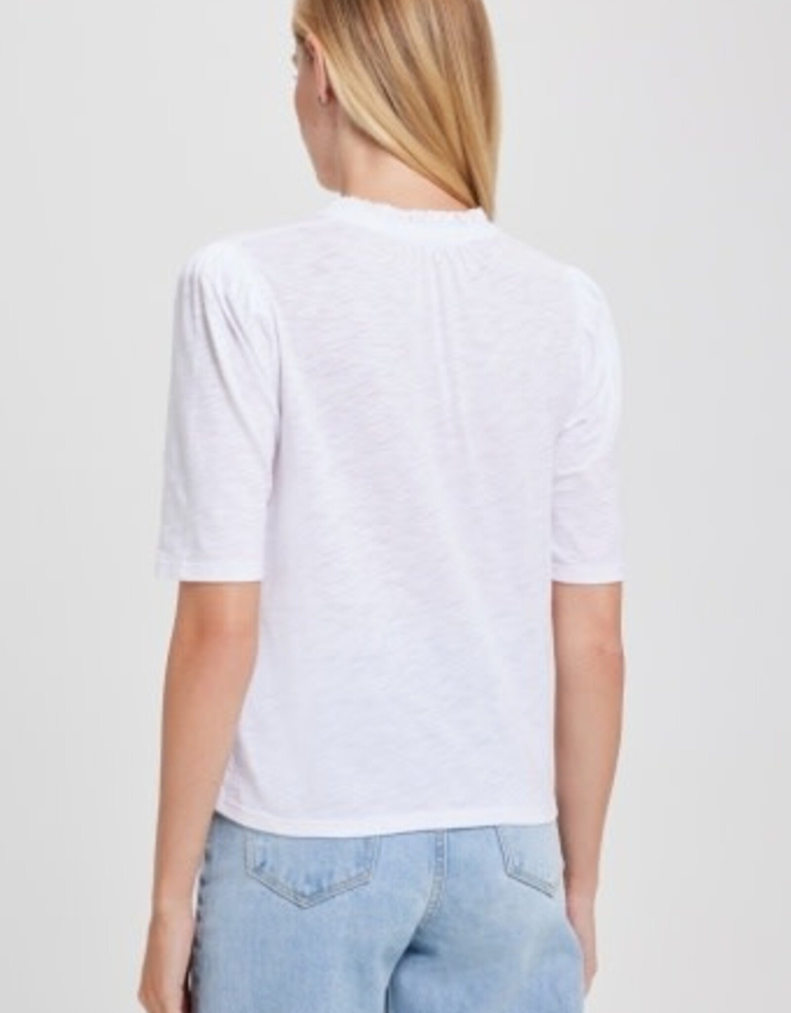 Goldie tees RUFFLE NECK HALF SLV TOP