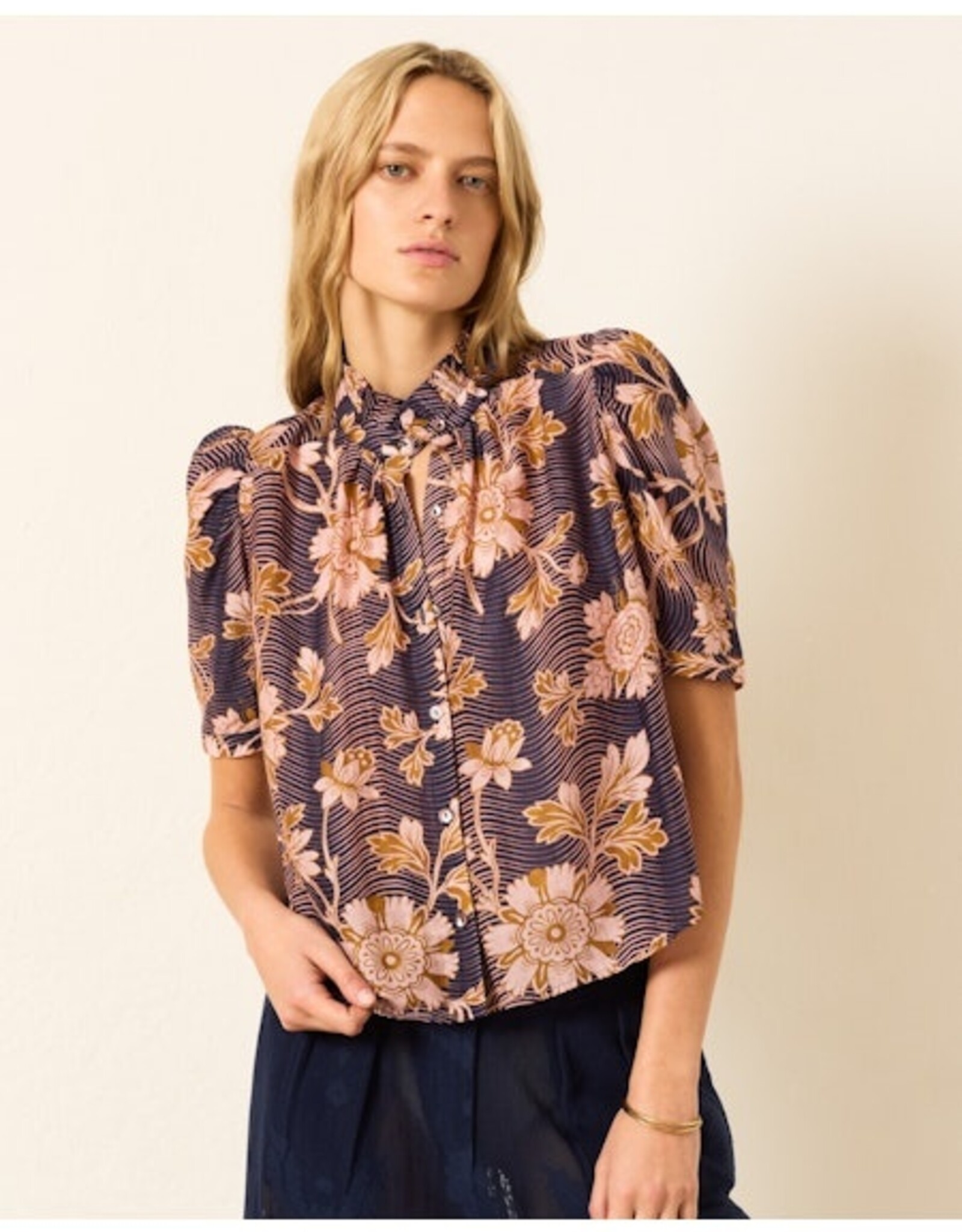 Alix of Bohemia Winn Wavy Zinnia Shirt