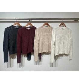 Autumn Cashmere Stitchery Patchwork Crew