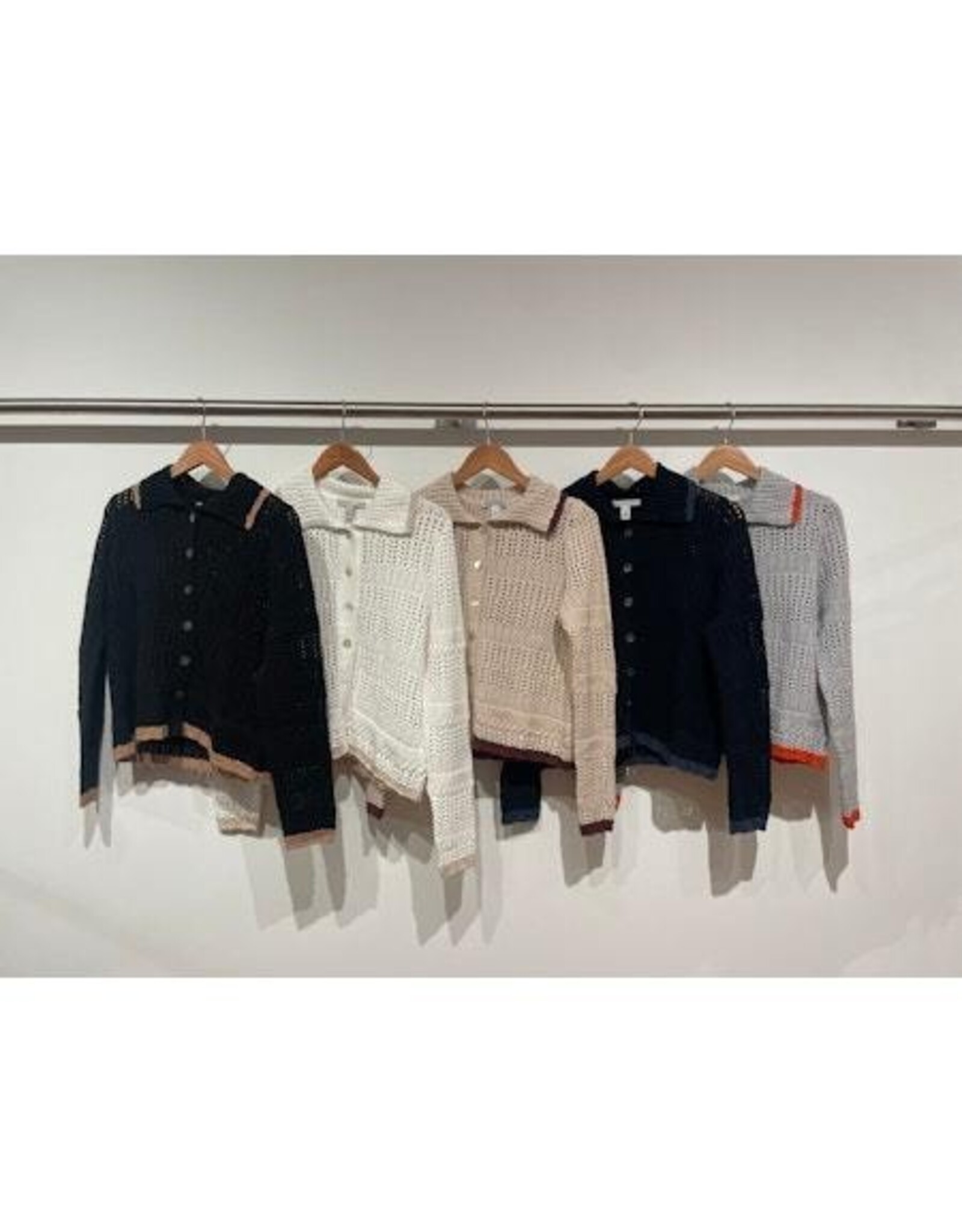 Autumn Cashmere Pointelle Collared Jacket