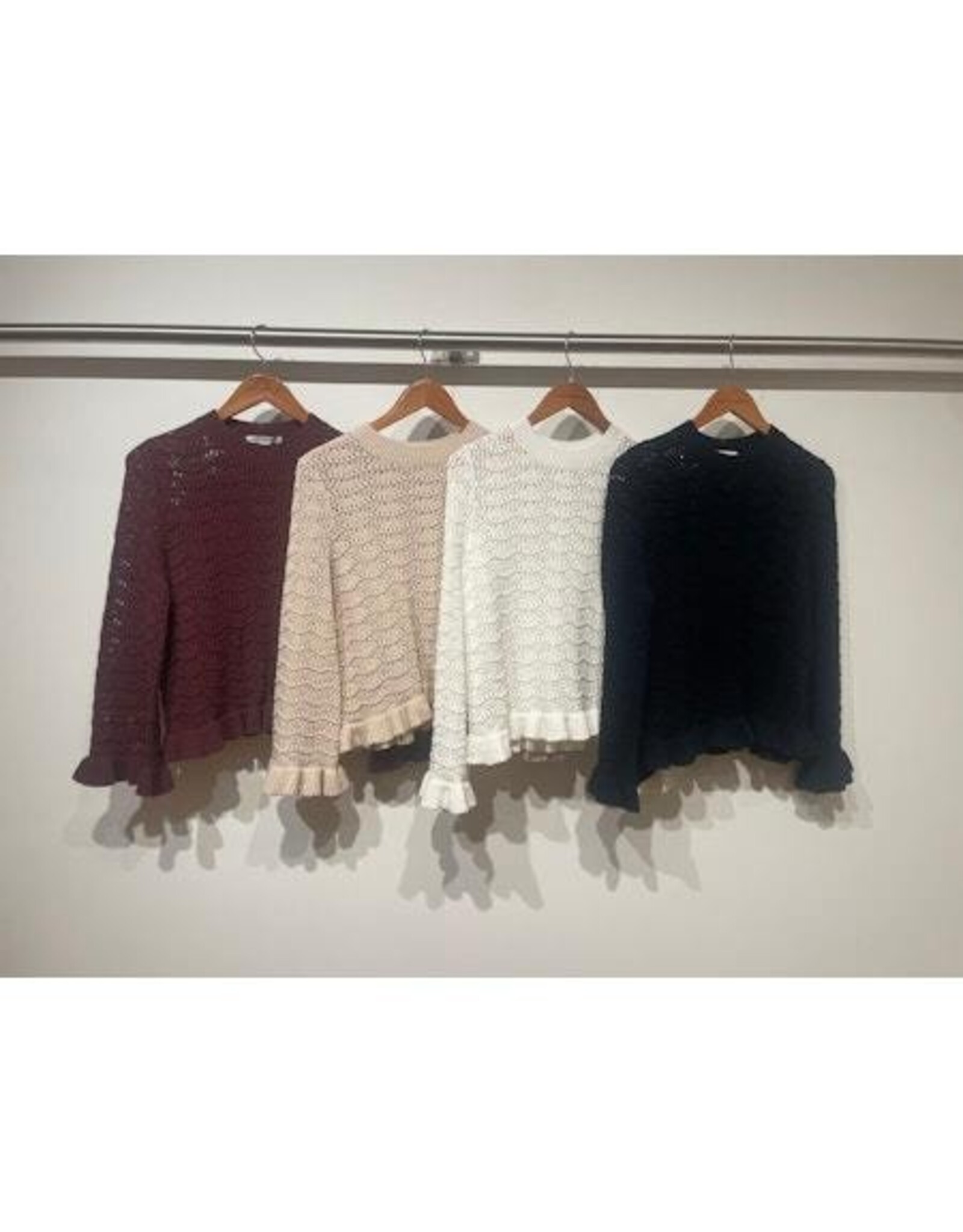 Autumn Cashmere Ruffle Edge Crew