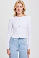 Goldie tees L/S POINTELLE CROP CARDI