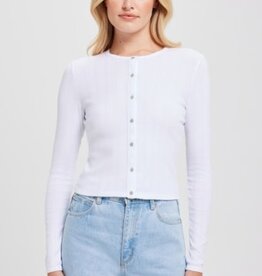 Goldie tees L/S POINTELLE CROP CARDI