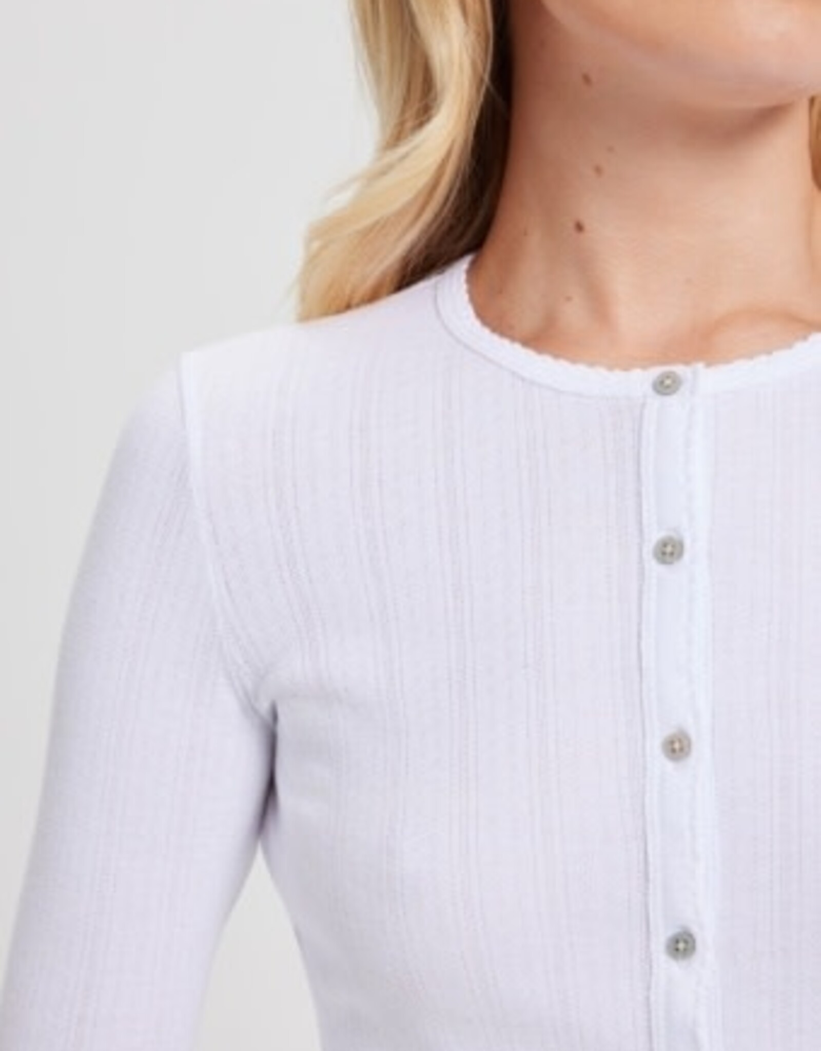 Goldie tees L/S POINTELLE CROP CARDI