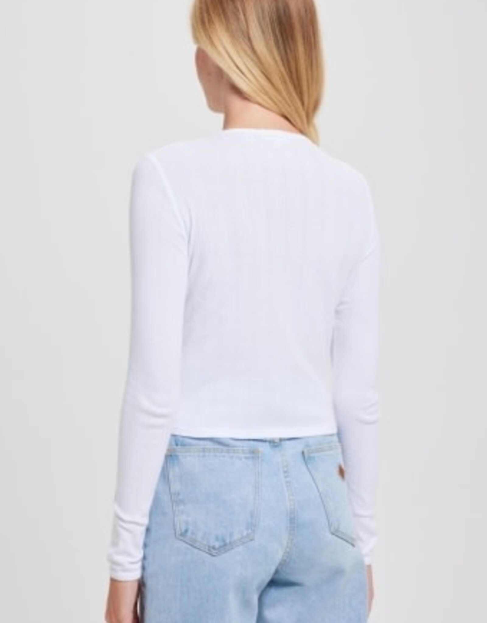 Goldie tees L/S POINTELLE CROP CARDI