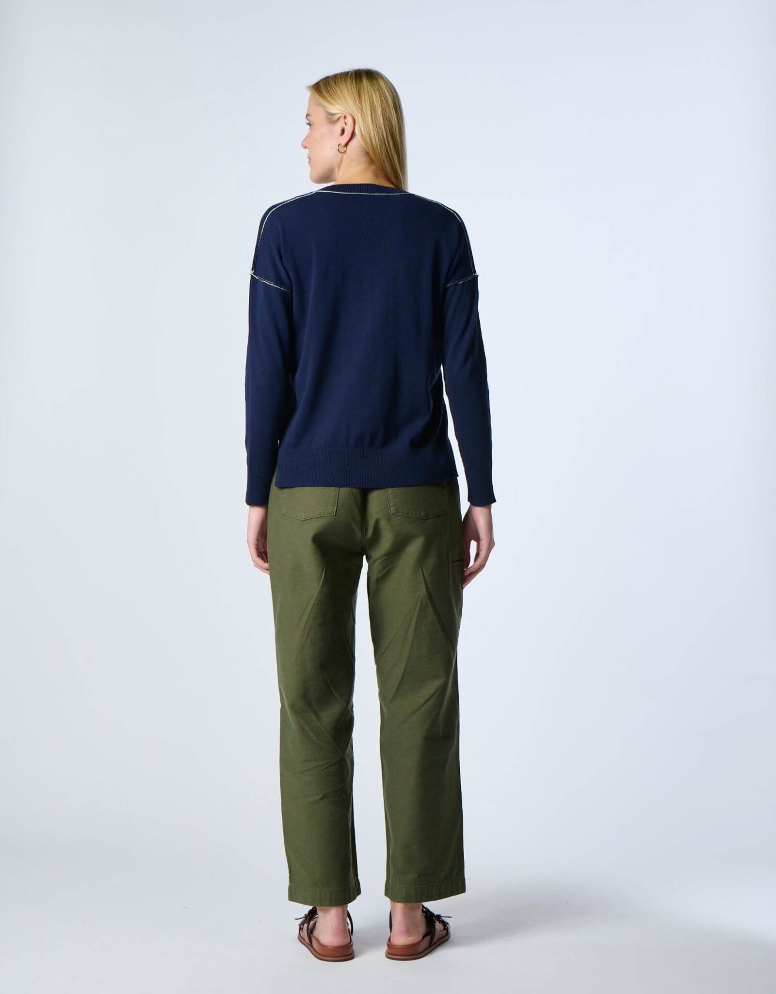 Kokun Navy/Lt Green VNeck