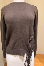 MINNIE ROSE  Cotton Cashm Fringe Trim Crew